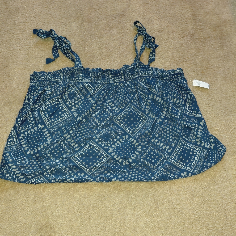 Blue Patterned Women's Top By Old Navy